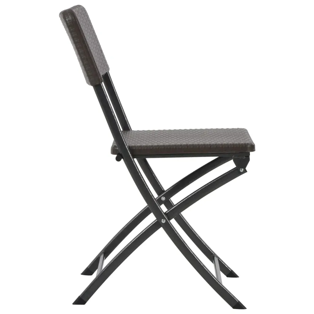 Folding Garden Chairs HDPE and Steel Brown Price