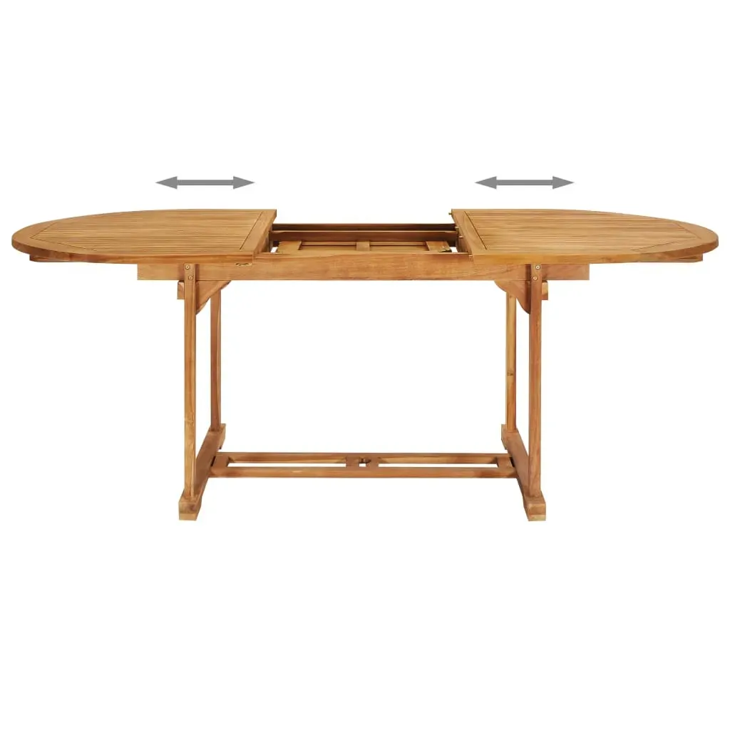 7 Piece Outdoor Dining Set 150-200x100x75 cm Solid Teak Wood Price