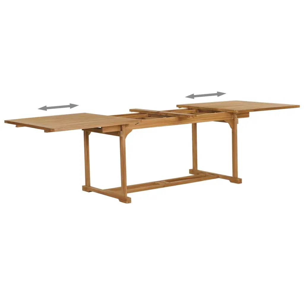 9 Piece Garden Dining Set 180-280x100x75 cm Solid Teak Wood Price