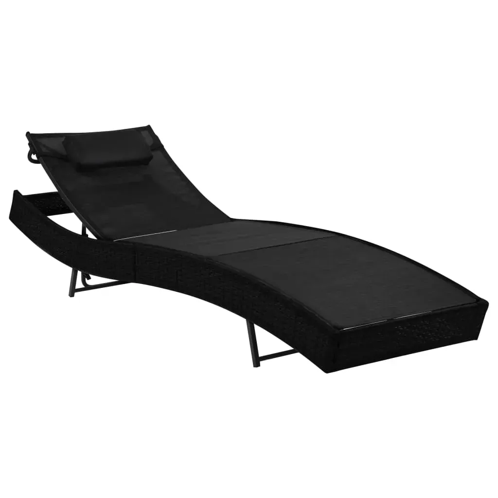 Sun Loungers 2 pcs with Table Poly Rattan and Textilene Price