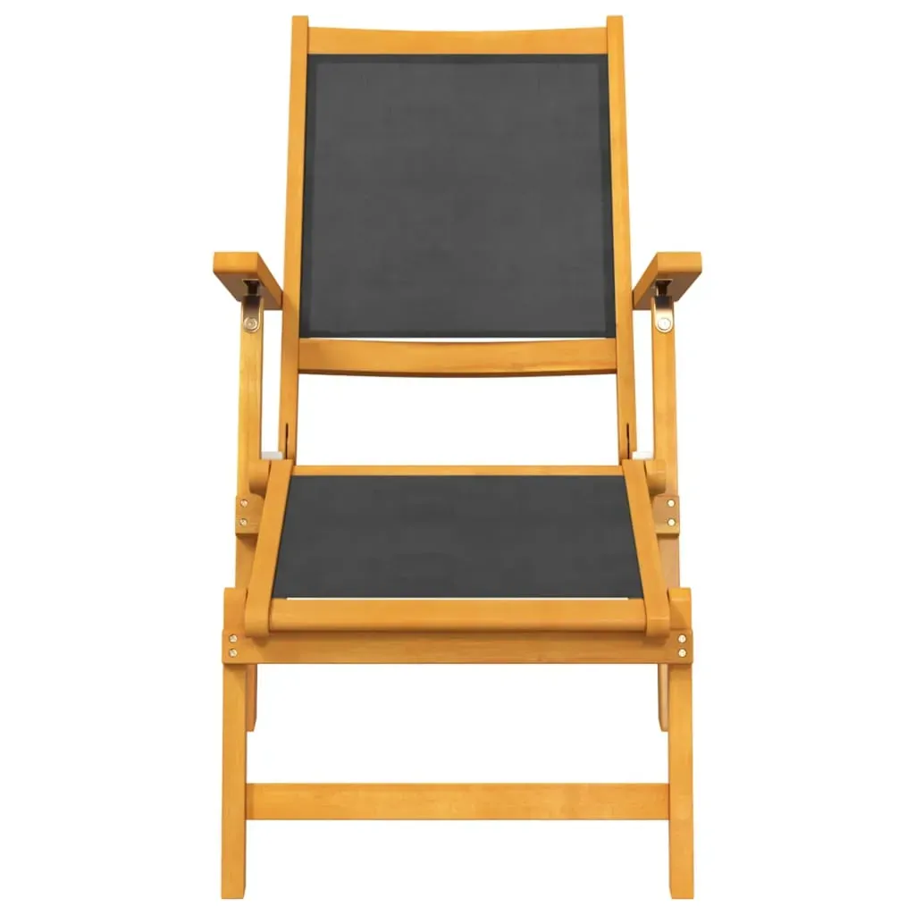 Sun Lounger Solid Acacia Wood and Textilene Price