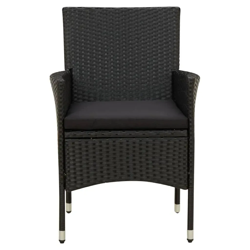 Outdoor Dining Set Poly Rattan Black Price