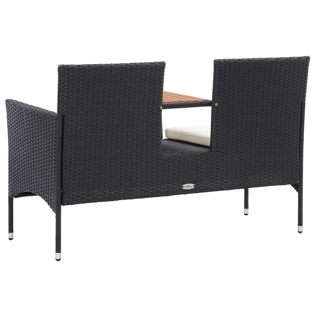 2-Seater Garden Bench with Tea Table 143 cm Poly Rattan Price