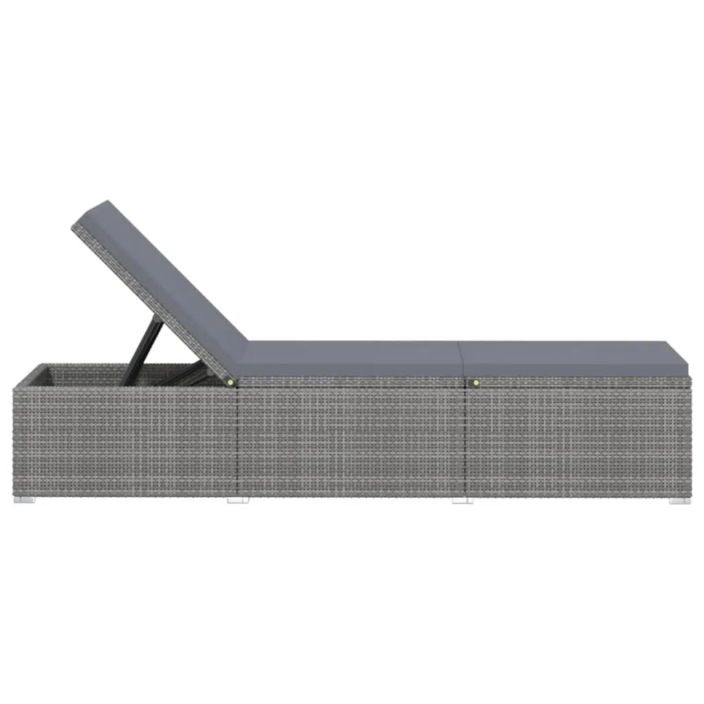 Sun Lounger with Cushion Poly Rattan Price