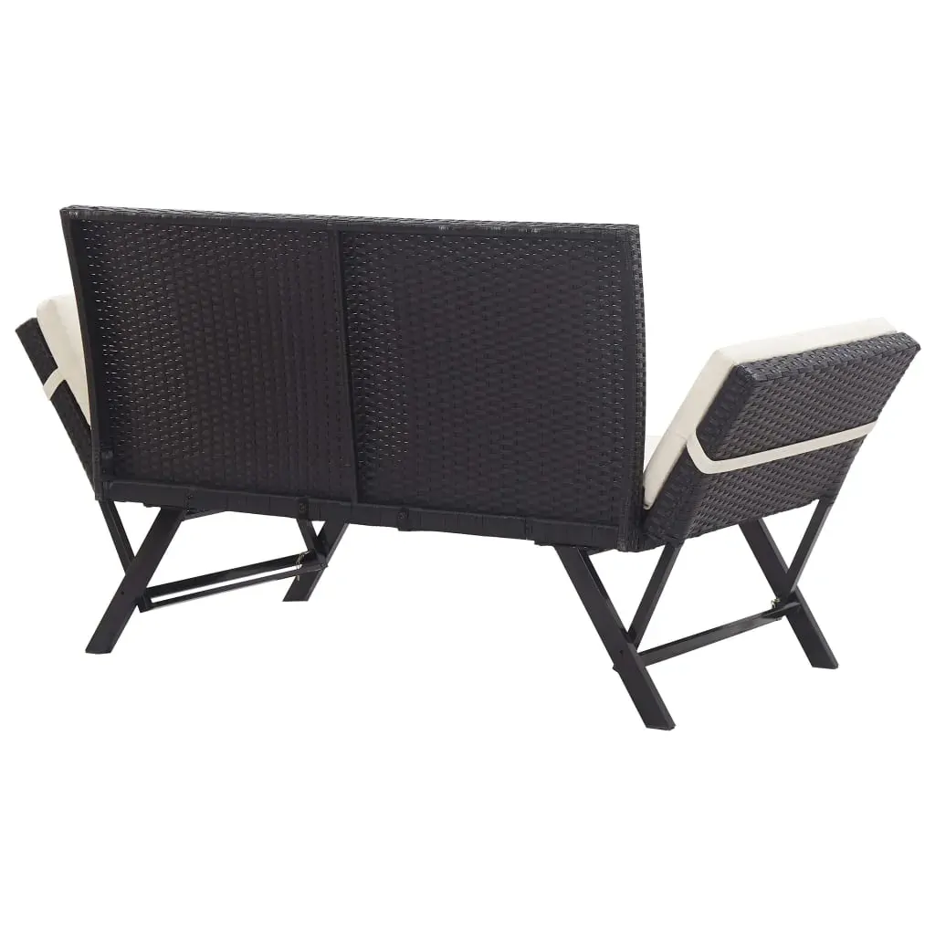 Garden Bench with Cushions 176 cm Poly Rattan Price