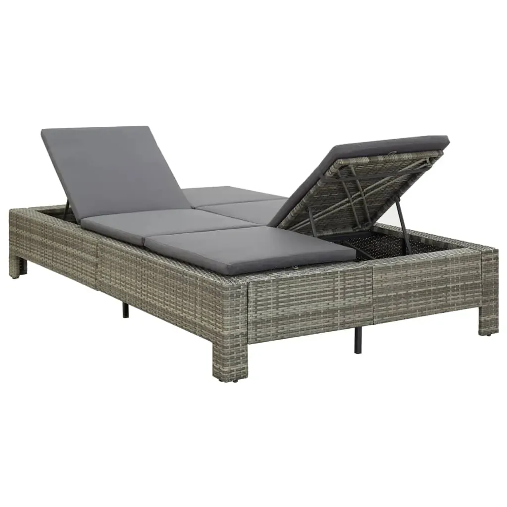 2-Person Sunbed with Cushion Poly Rattan Price