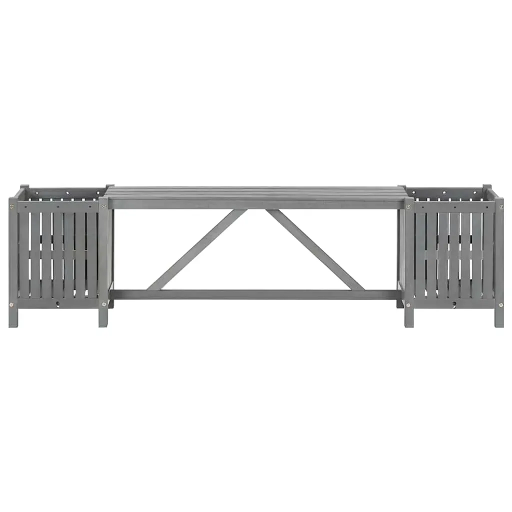 Garden Bench with 2 Planters Solid Acacia Wood Price