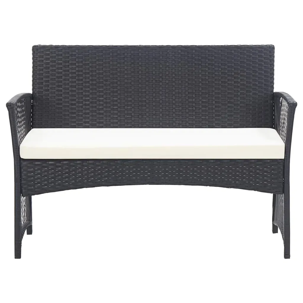 4 Piece Garden Lounge Set with Cushion Poly Rattan Price