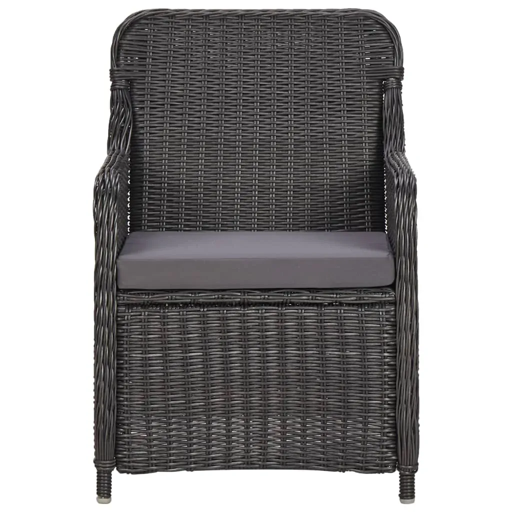 3 Piece Garden Bistro Set with Cushions Poly Rattan Black Price