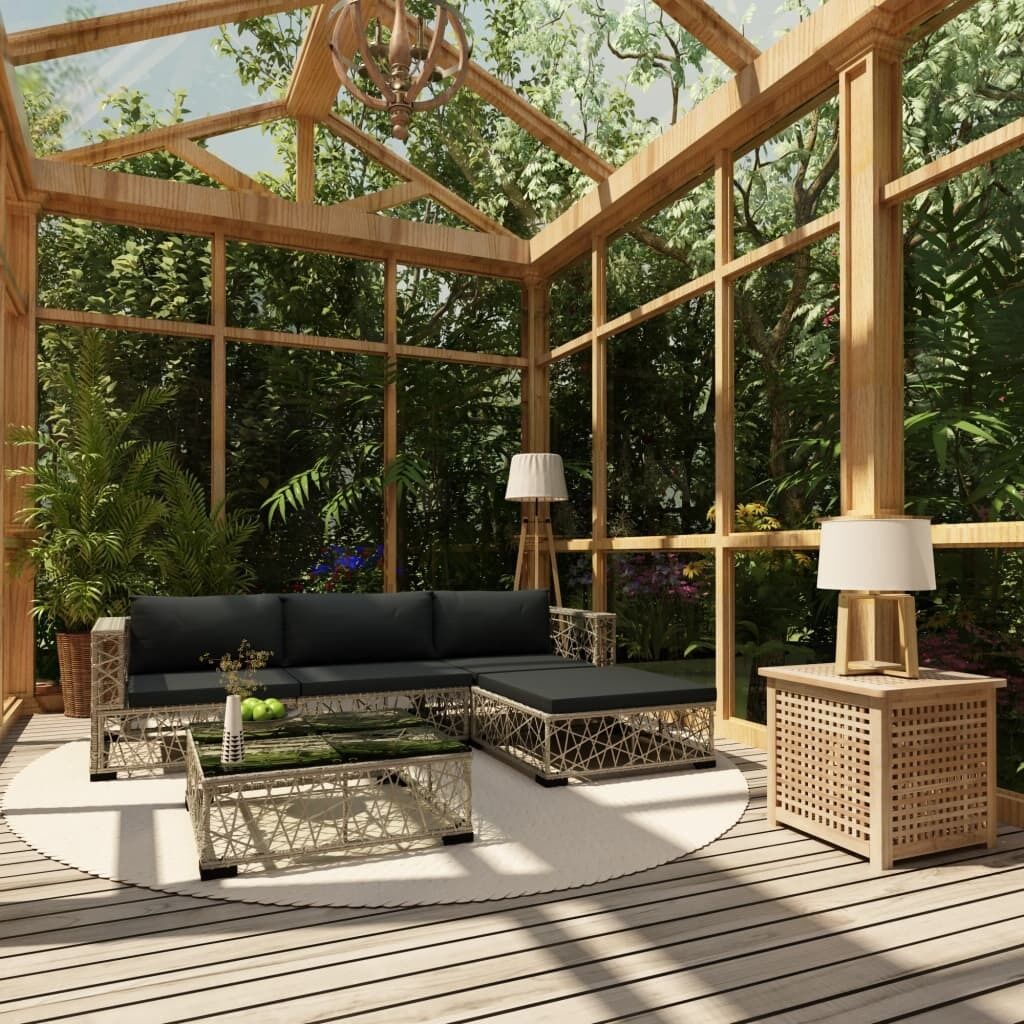 Garden Lounge Set with Cushions Poly Rattan Price