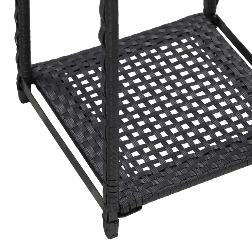 Storage Shelf Black Poly Rattan Price