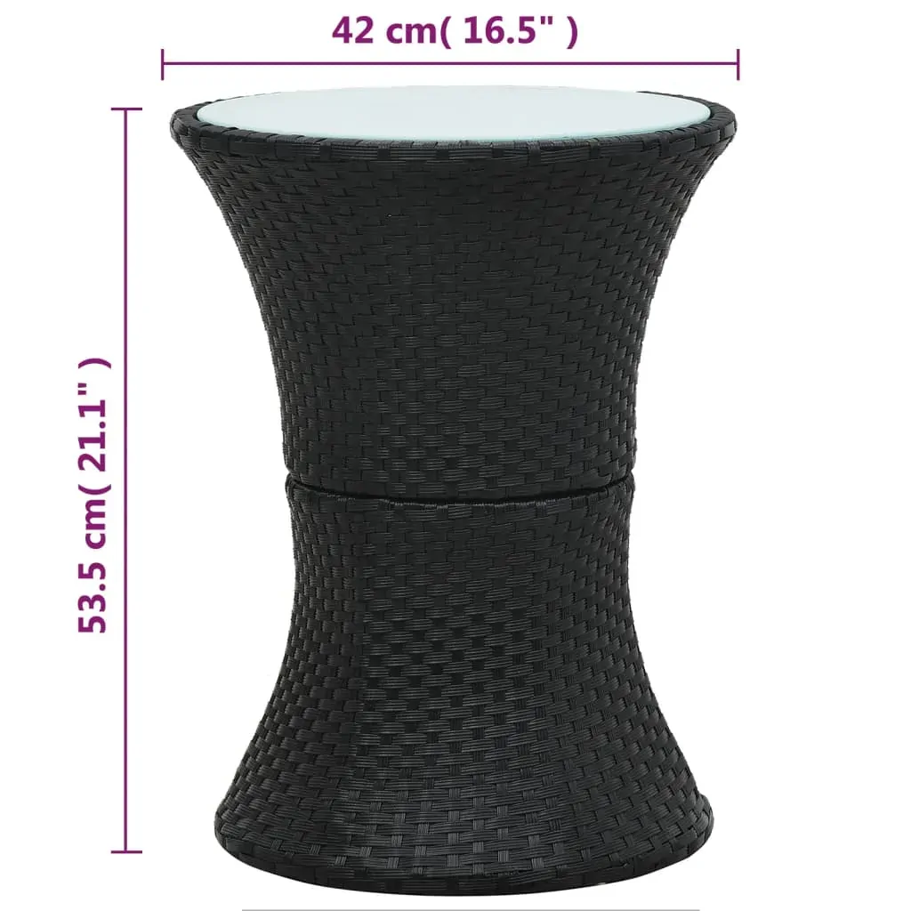 Garden Side Table Drum Shape Poly Rattan Price