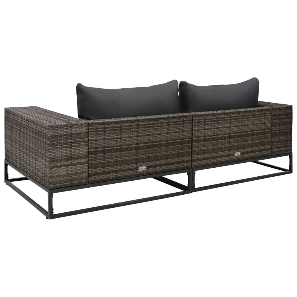 Garden Sofa Set with Cushions Poly Rattan Grey Price
