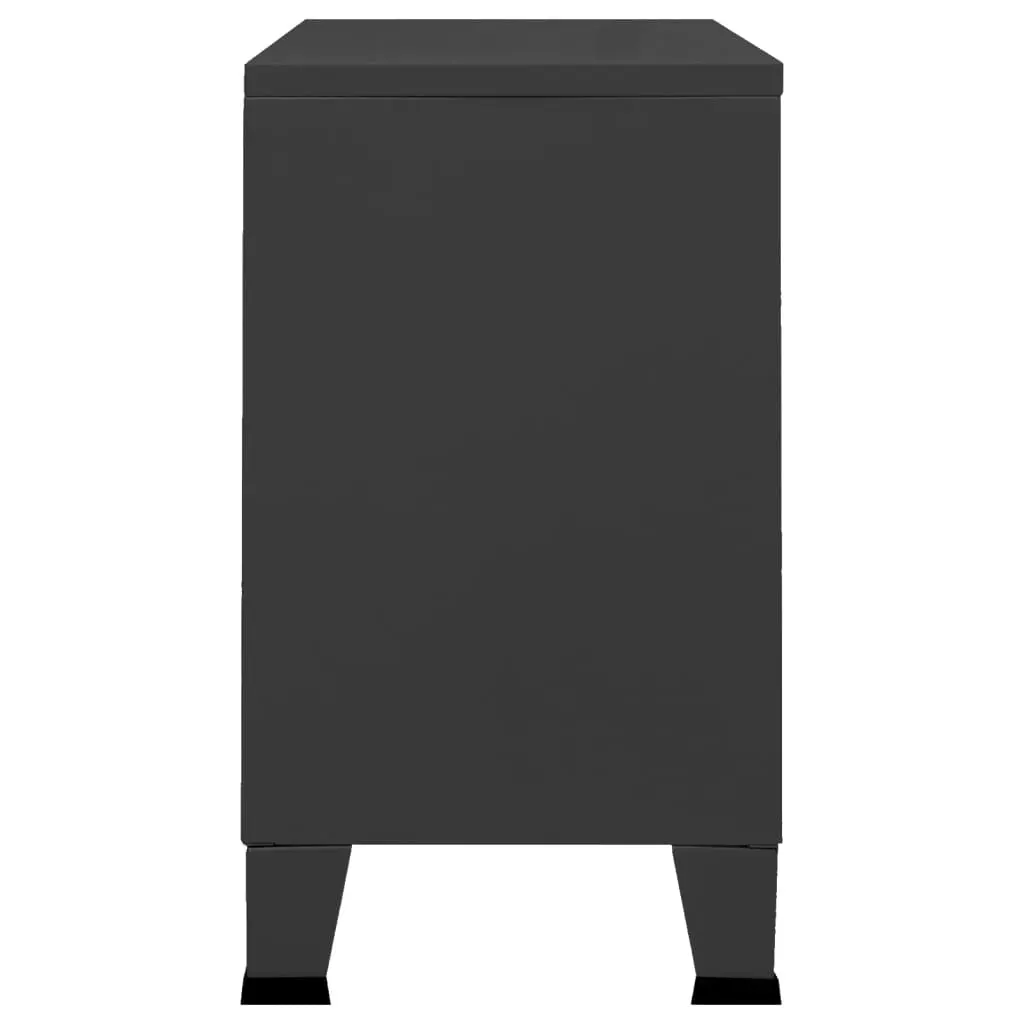 Industrial Sideboard 105x35x62 cm Metal and Glass Price