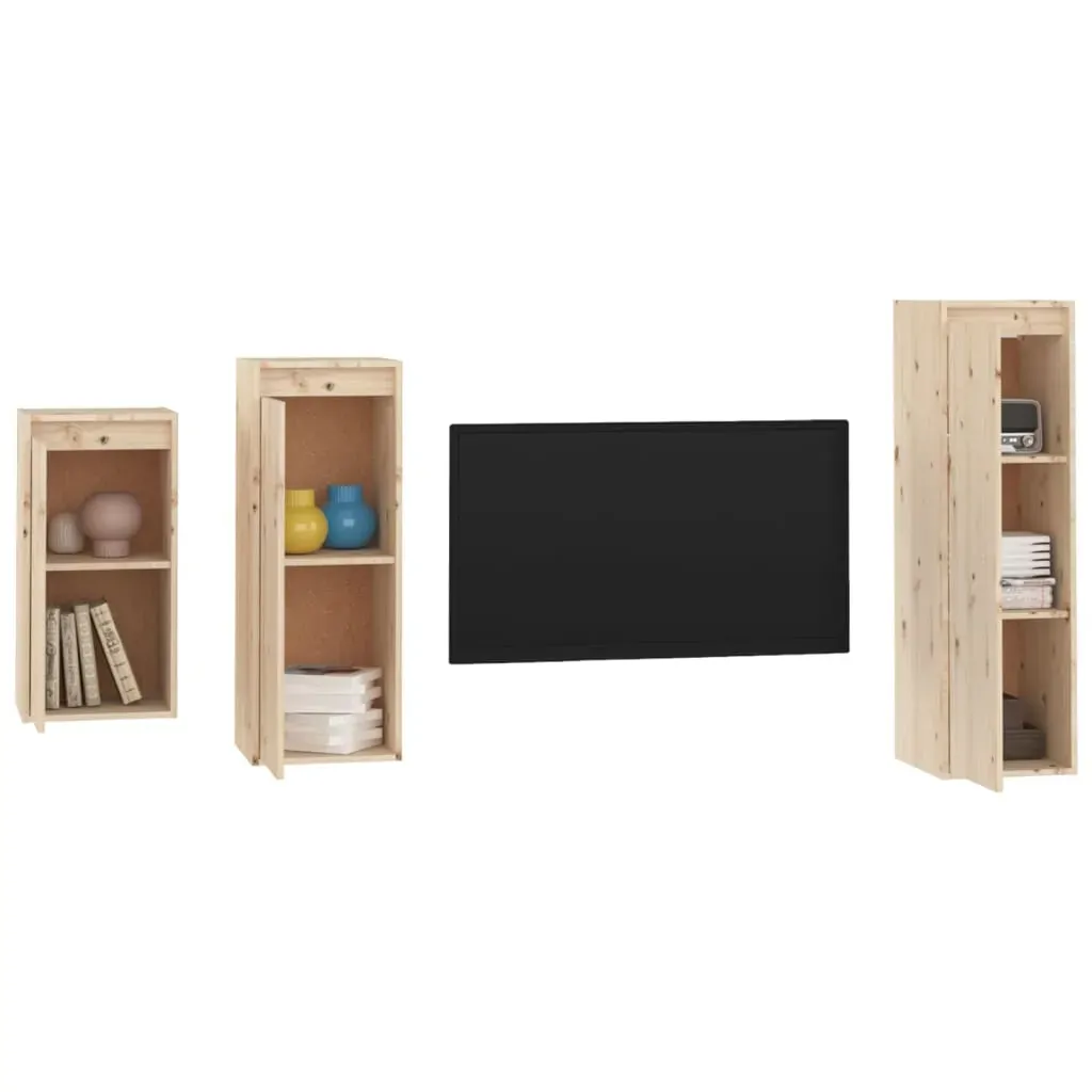 Champlin TV Cabinets 3 pcs Solid Wood Pine Price