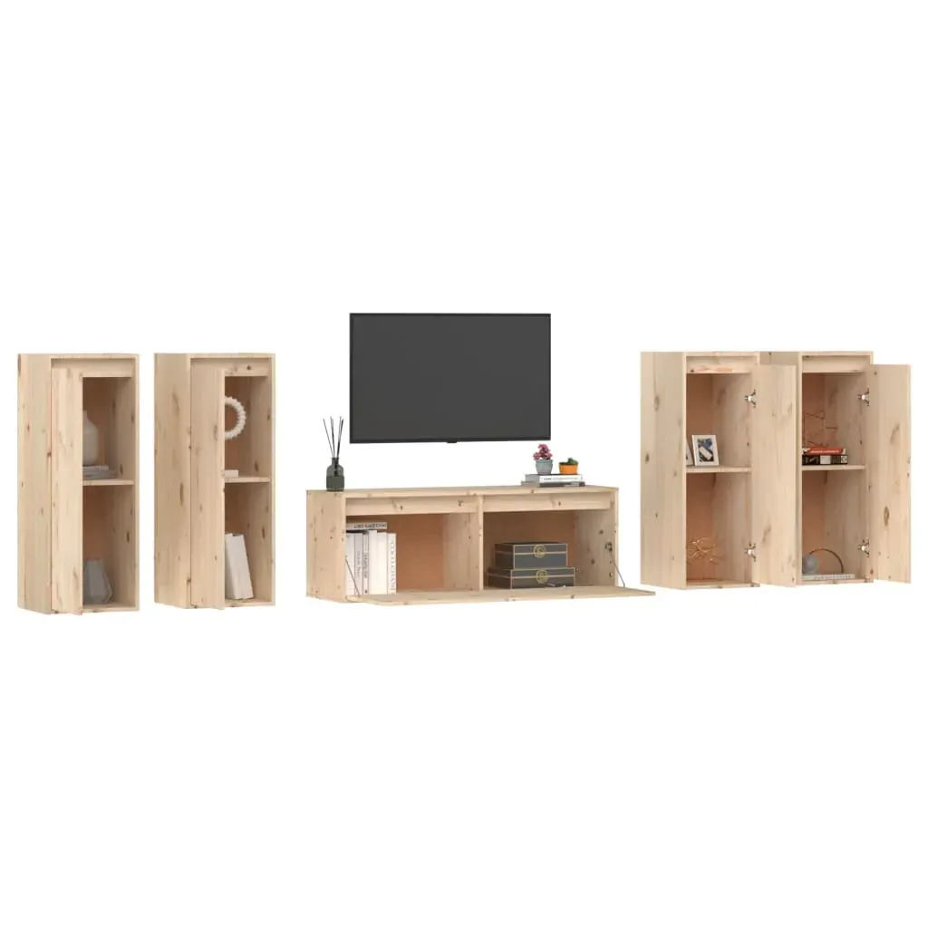 Carver TV Cabinets 5 pcs Solid Wood Pine Price