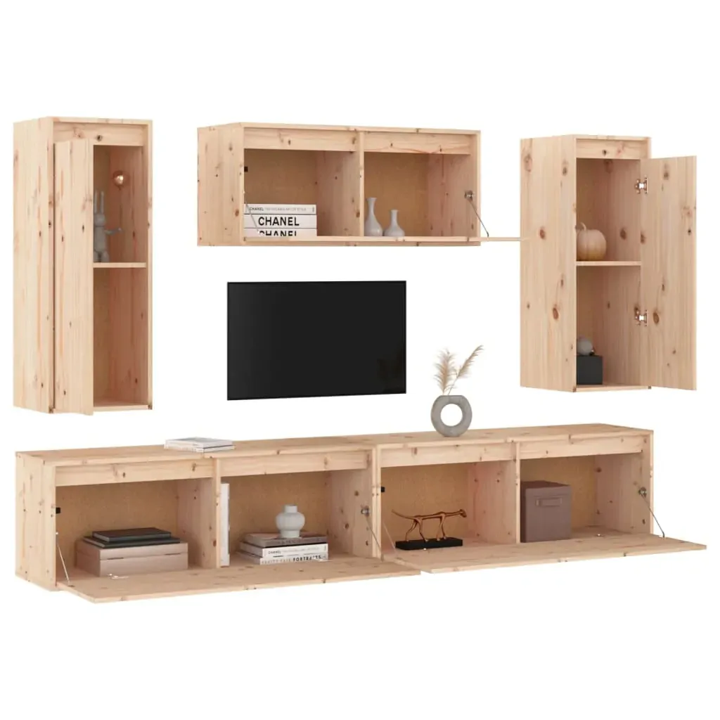 Biddon TV Cabinets 5 pcs Solid Wood Pine Price