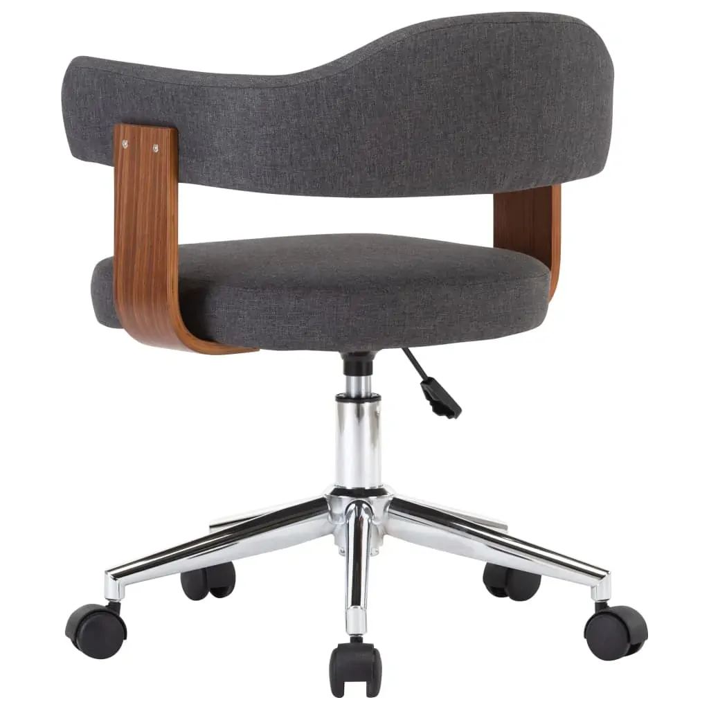 Swivel Dining Chair Grey Bent Wood and Fabric Price