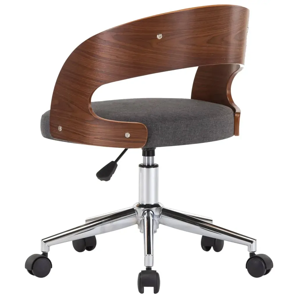 Swivel Dining Chair Grey Bent Wood and Fabric Price
