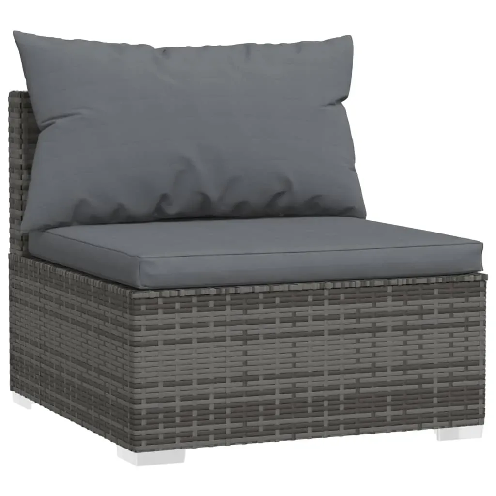 Garden Lounge Set with Cushions Poly Rattan Grey Price