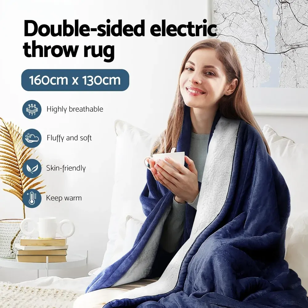 Electric Throw Rug Heated Blanket Washable Snuggle Flannel Winter Price