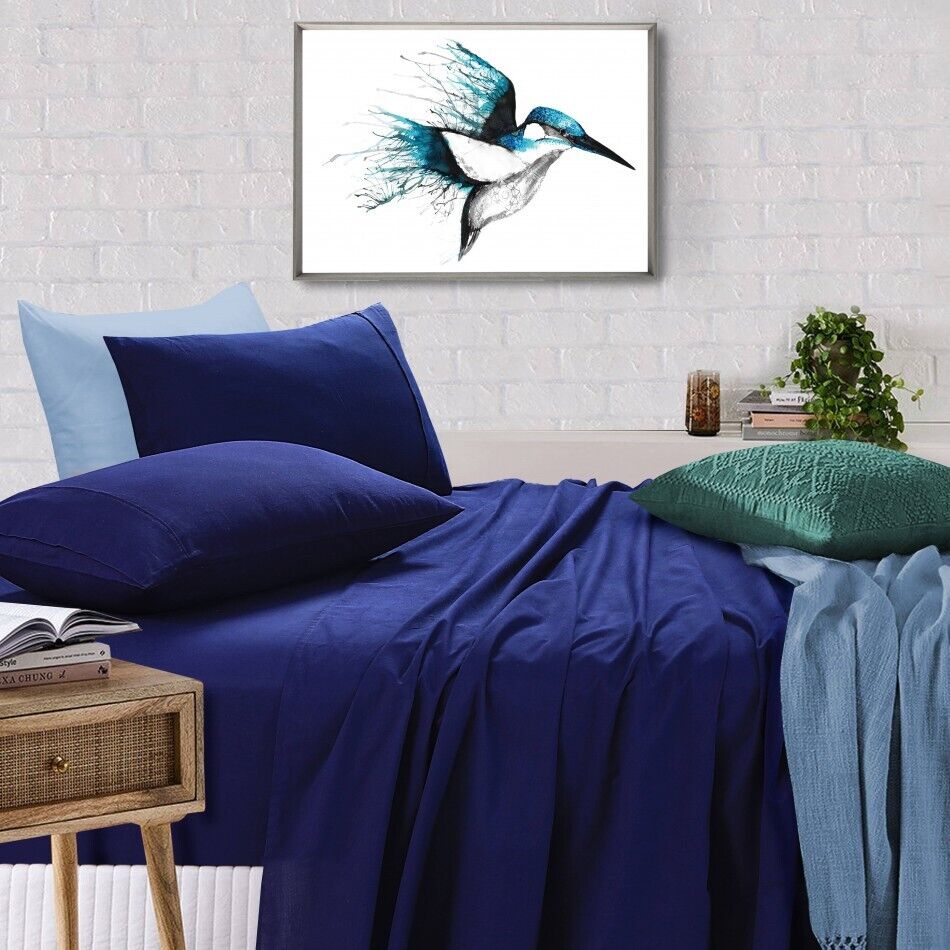 Elan Linen 100% Egyptian Cotton Vintage Washed 500TC 50 cm Deep Bed Sheets Set Price