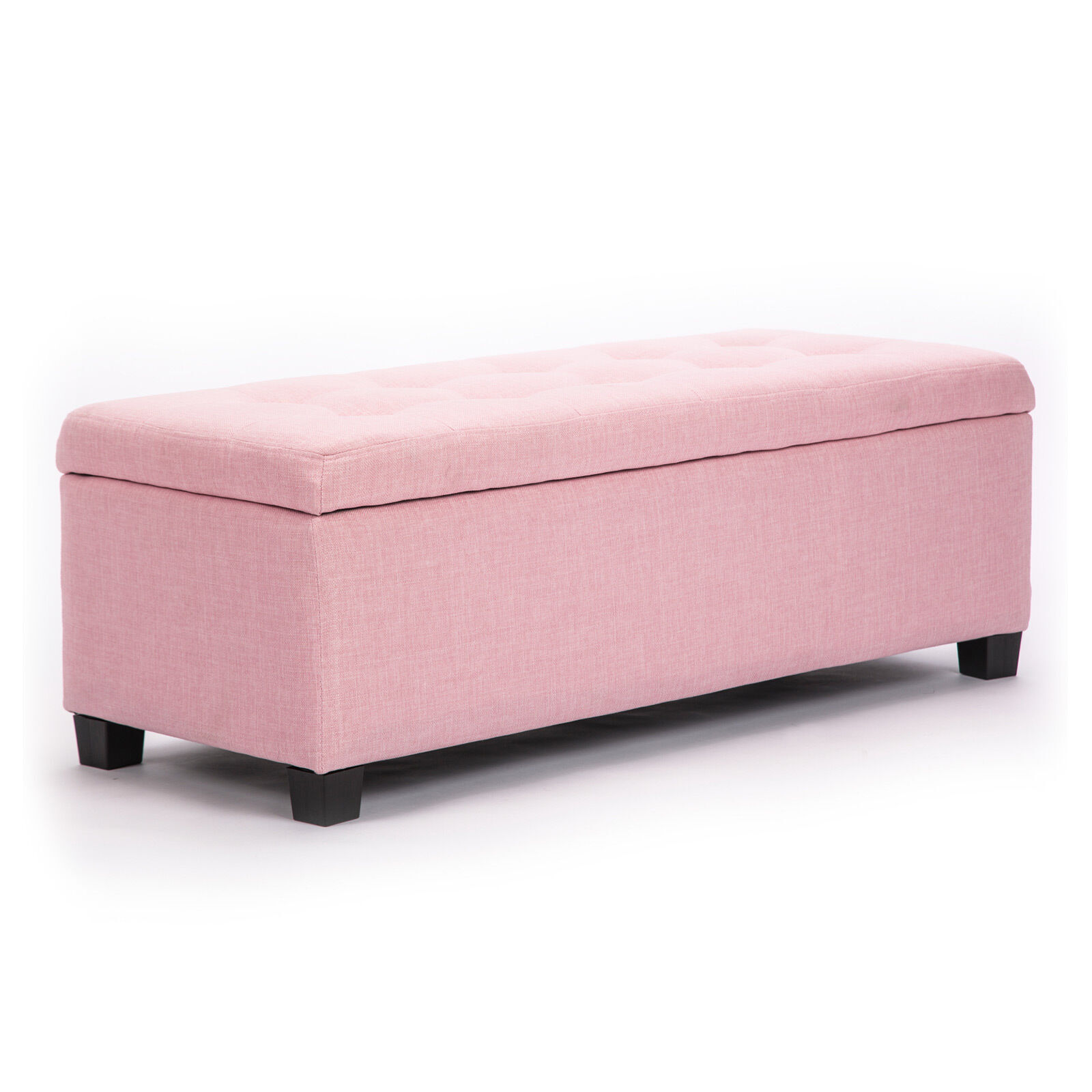 Storage Ottoman Stool 102cm Fabric DARK BLUE Price
