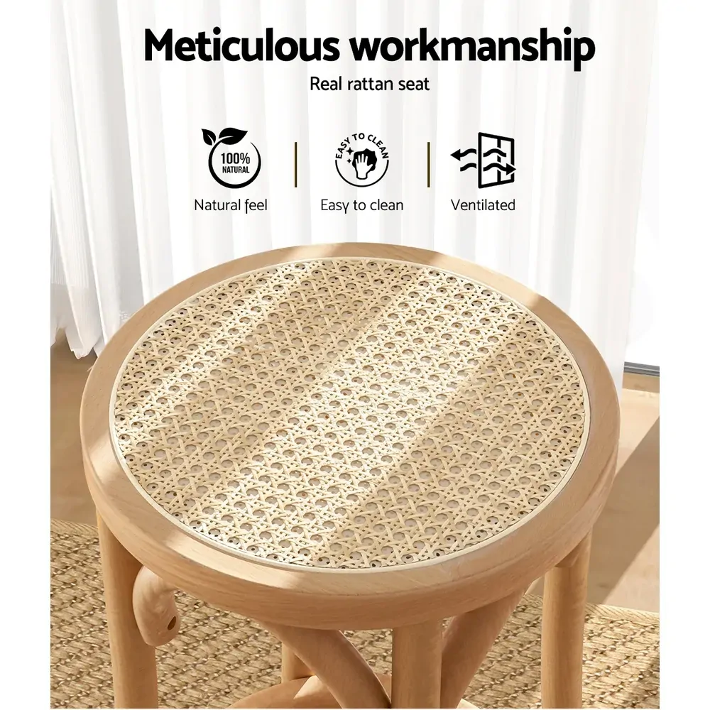 Bar Stools Wooden Stool Counter Chair Kitchen Barstools Rattan Seat. Price