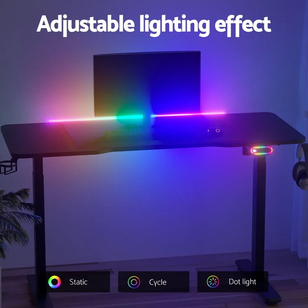 Electric Standing Desk Gaming Desks Sit Stand Table RGB Light Home Office. Price