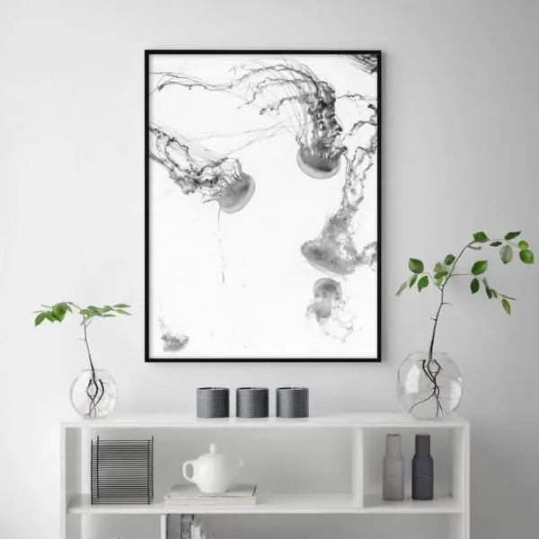 Jellyfish Black Frame Canvas Wall Art Price