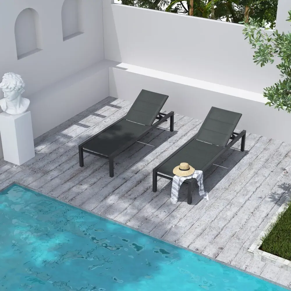 Adjustable Outdoor Sun Lounger in Aluminium Price