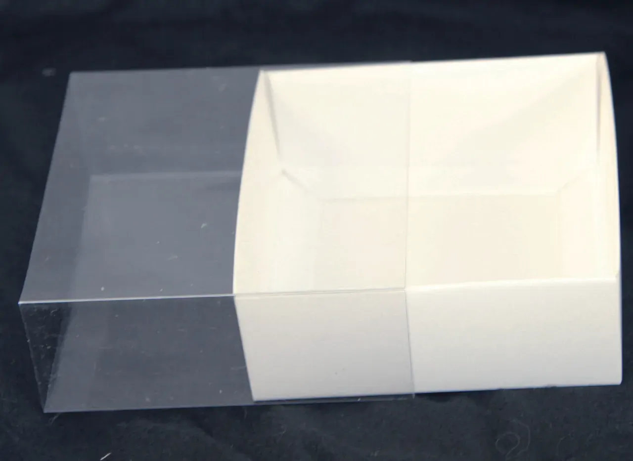 10 Pack of 10cm Square Invitation Coaster Favor Function product Presentation Cookie Biscuit Patisserie Gift Box - White Card with Clear Sl Price