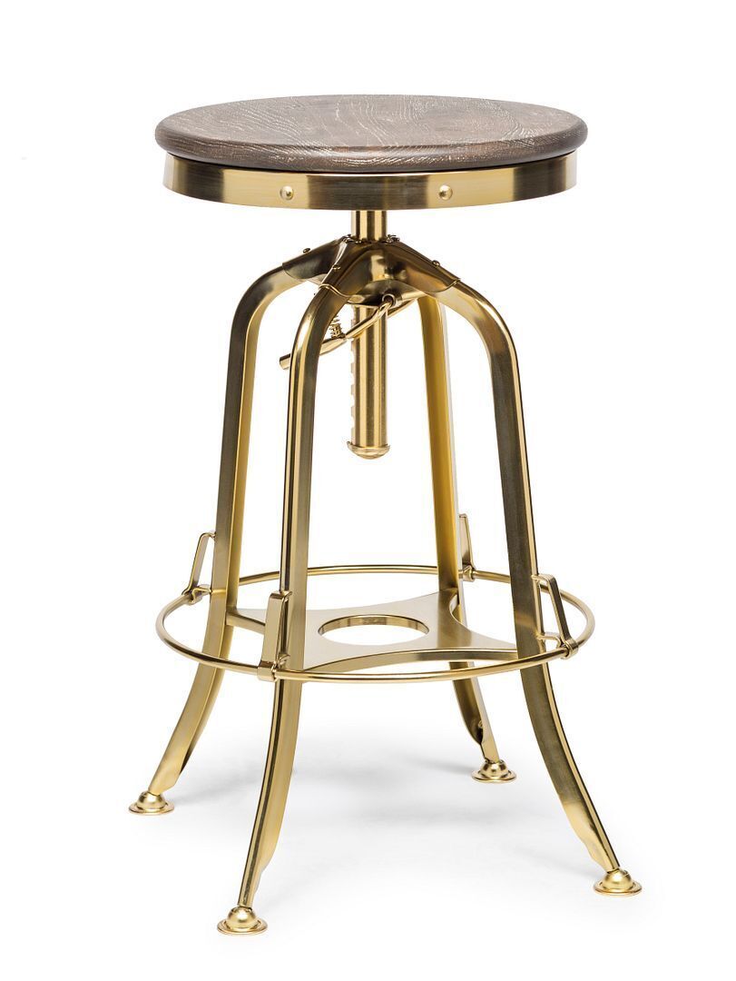 Industrial Wooden Height Adjustable Swivel Bar Stool Price