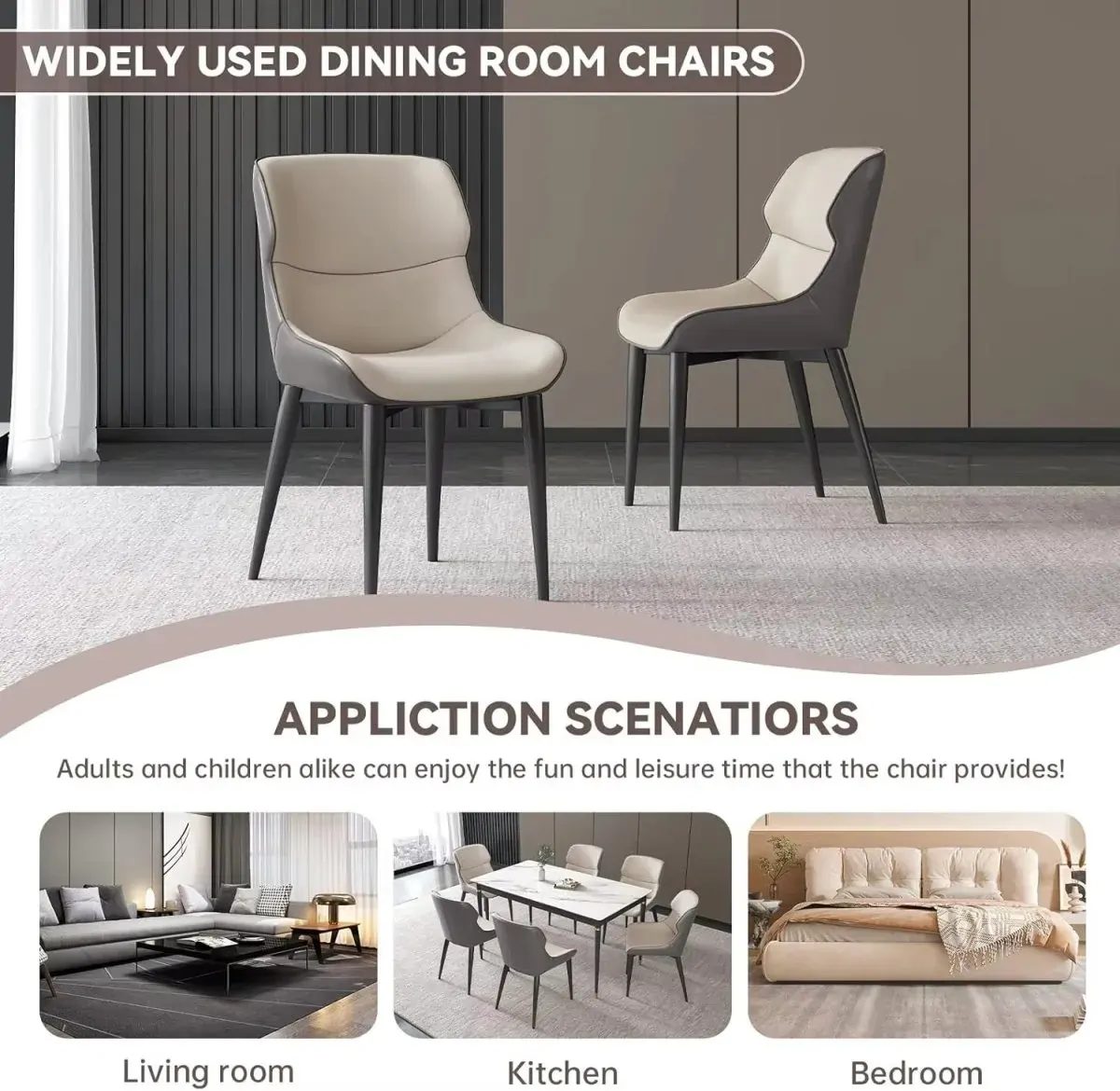 Italian Minimal List Dining Chairs PU Retro Chair Cafe Kitchen Modern Metal Legs x2 Price