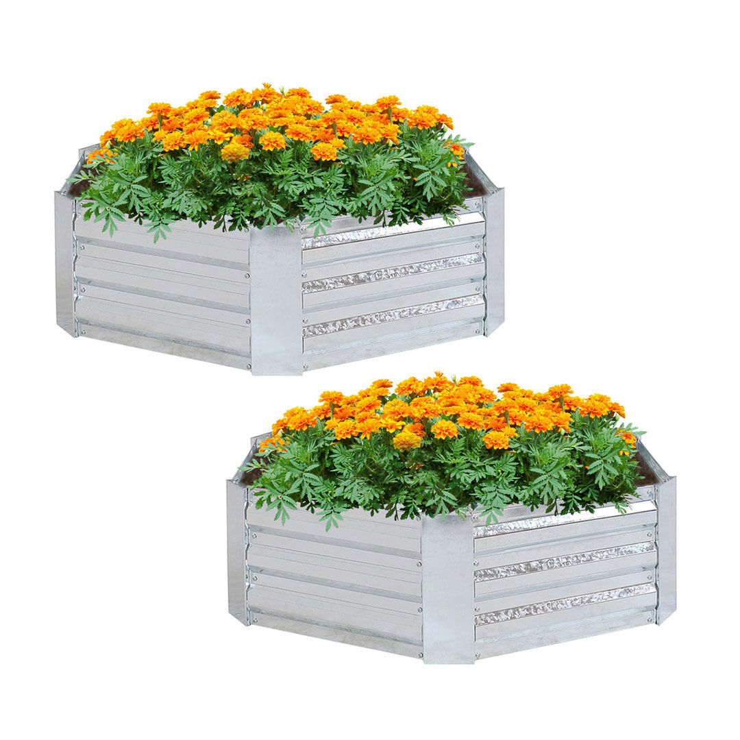 60cm Hexagon Shape Galvanised Raised Garden Bed Vegetable Herb Flower Outdoor Planter Box Price
