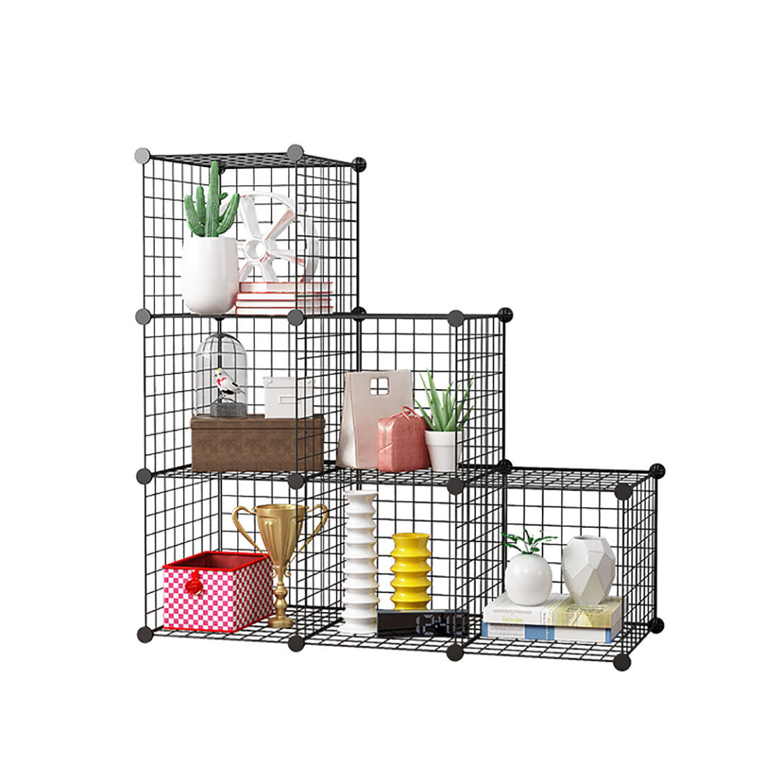 Black Portable 12-Cube Storage Organiser Foldable DIY Modular Grid Space Saving Shelf Price