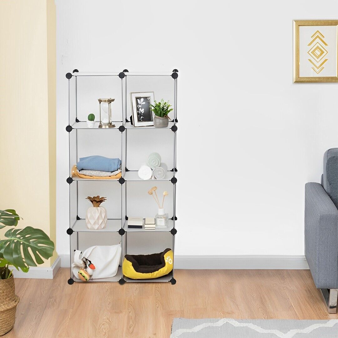 8-Cube Transparent Shelf Box Portable Cubby DIY Storage Shelves Modular Closet Organiser Price