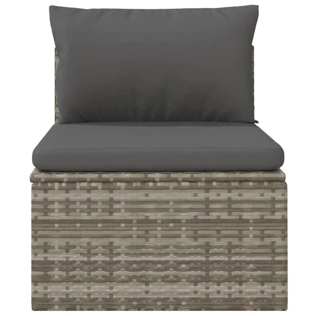 Garden Sofa with Cushion Grey 57x57x56 cm Poly Rattan Price
