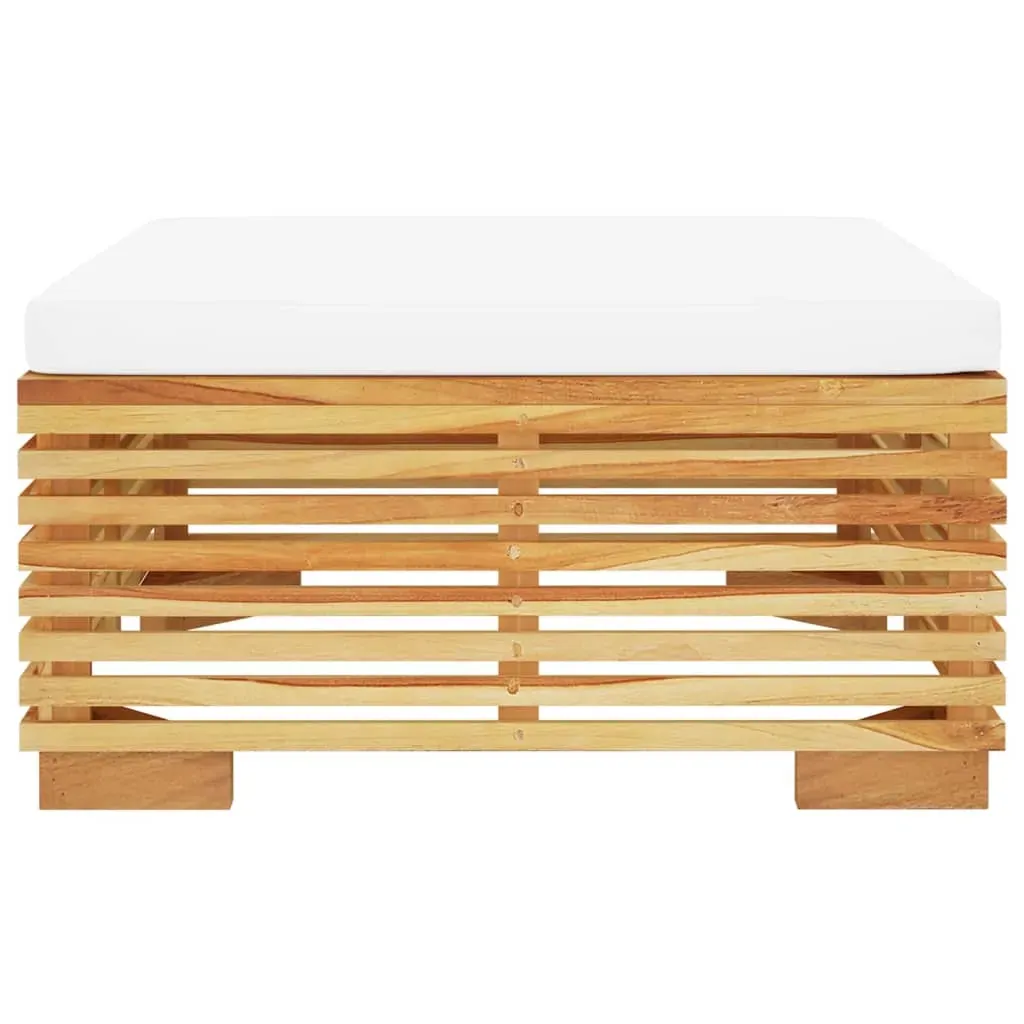 Garden Footrest with Cushion Solid Wood Teak Price