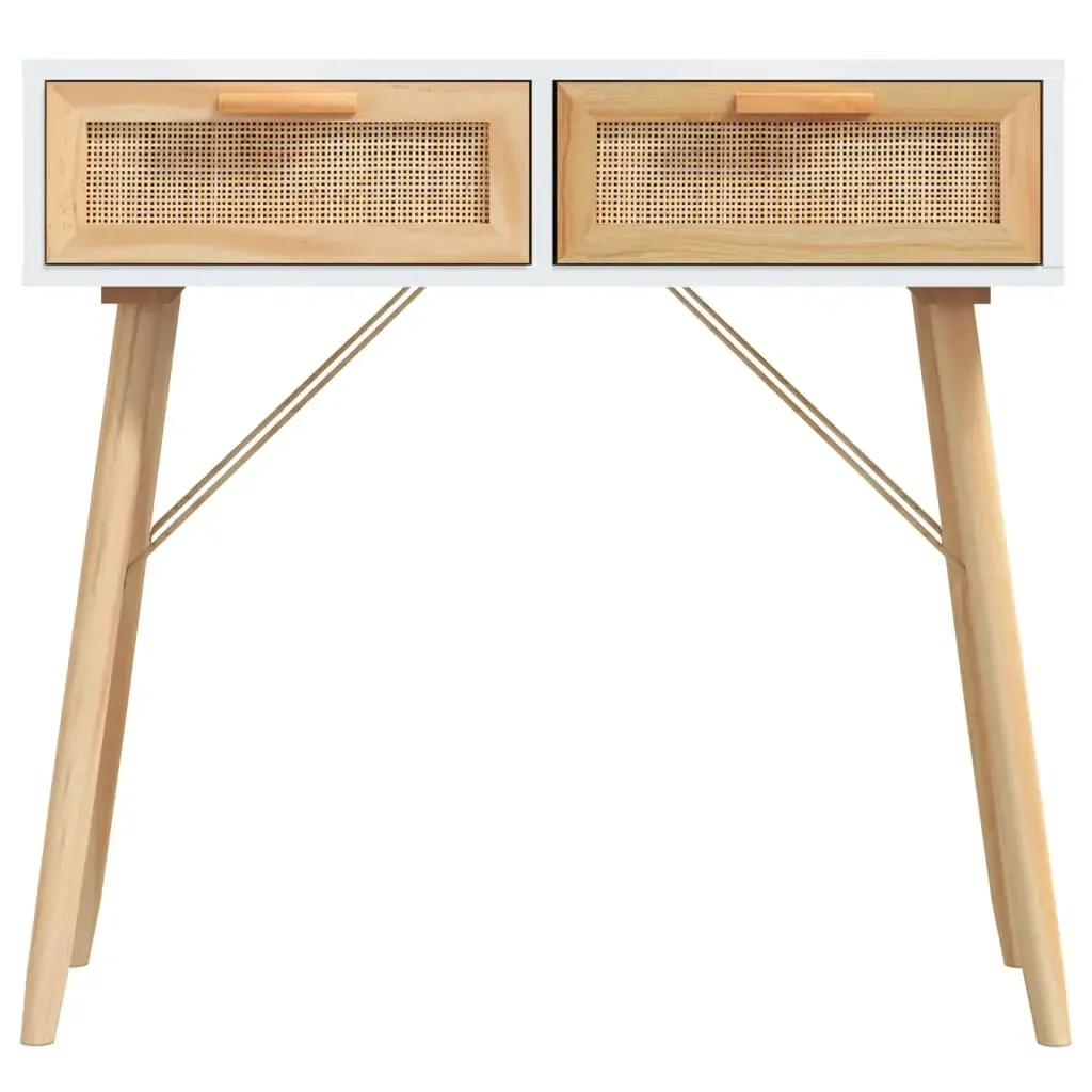 Console Table 80x30x75 cm Solid Wood Pine&Natural Rattan Price