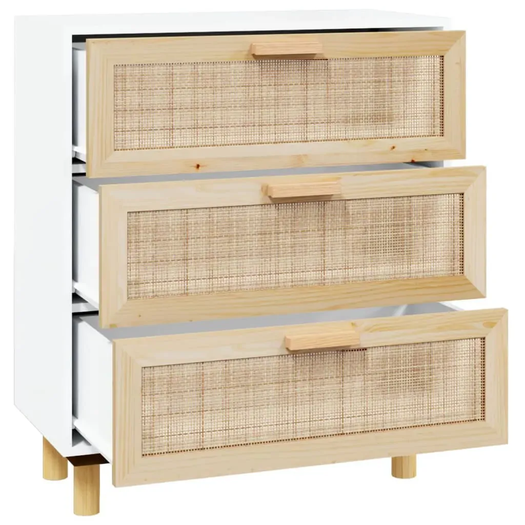 Sideboard 60x30x70 cm Solid Wood Pine and Natural Rattan Price