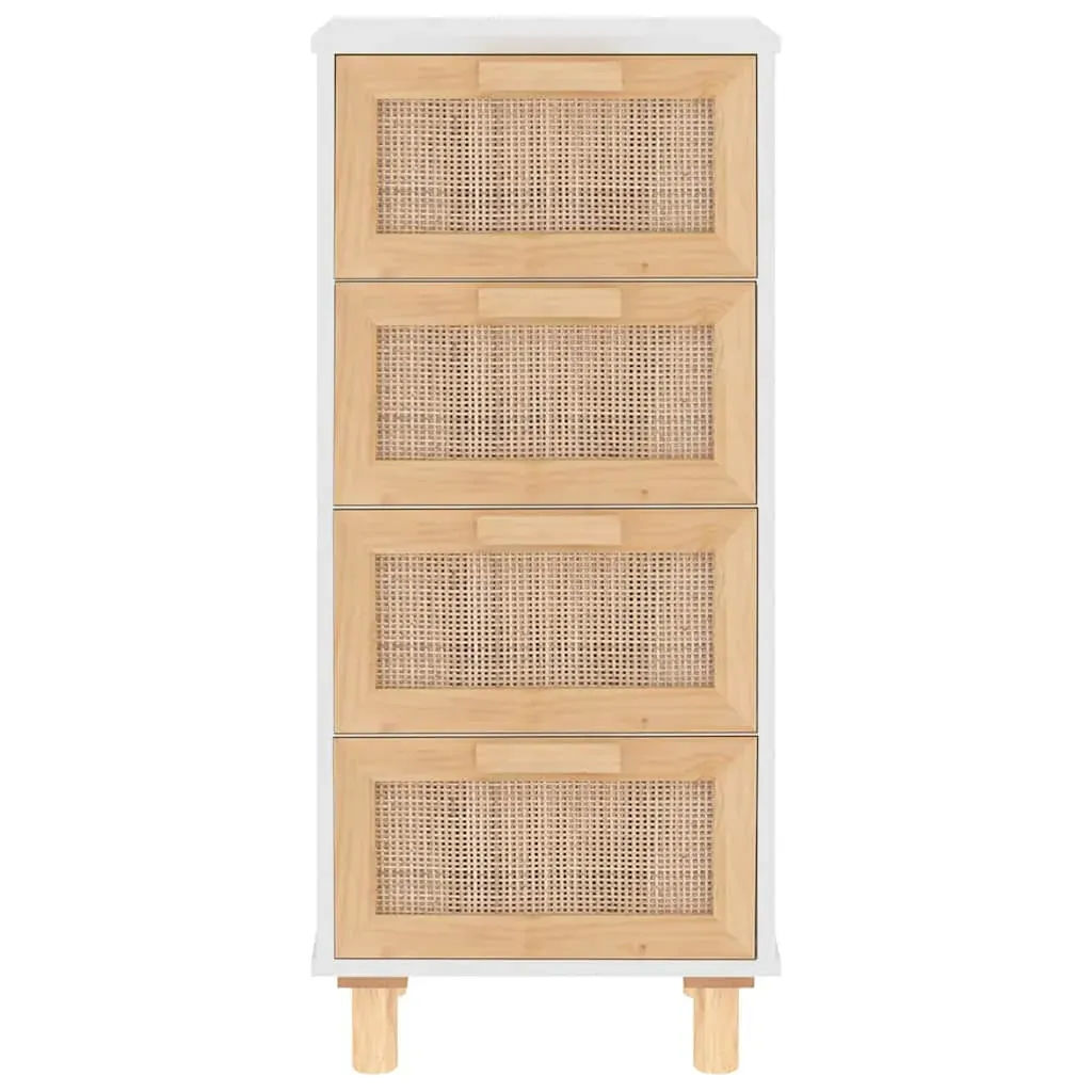 Sideboard 40x30x90 cm Solid Wood Pine and Natural Rattan Price