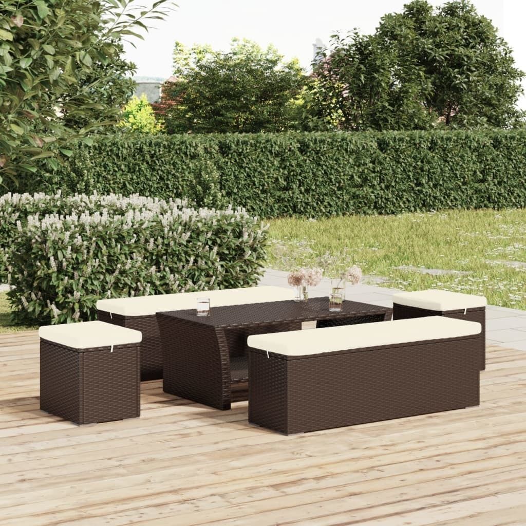 Ottoman with Cushion 40x30x40 cm Poly Rattan Price