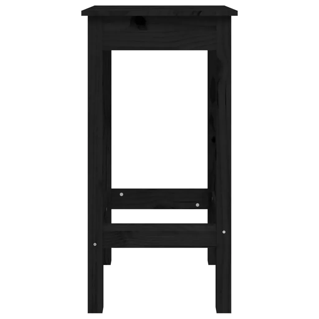 Bar Chairs 2 pcs Black 40x40x78 cm Solid Wood Pine Price