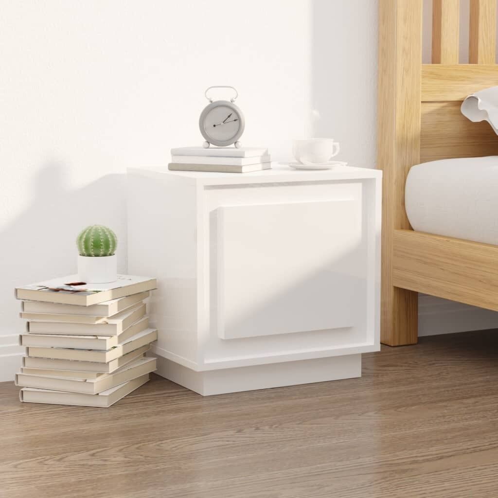 Bedside Cabinet White 44x35x45 cm Engineered Wood Price