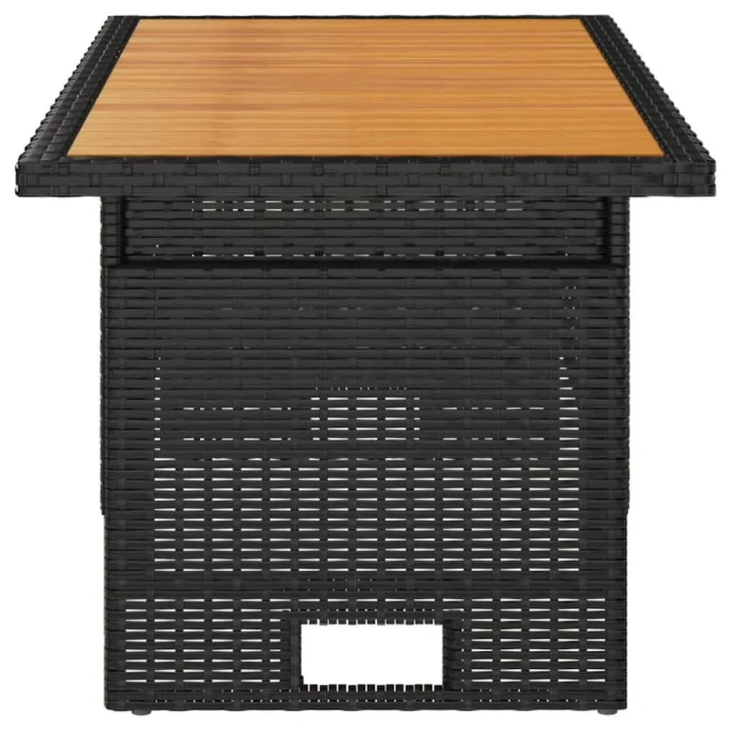 Garden Table 100x50x43/63 cm Solid Wood Acacia&Poly Rattan Price