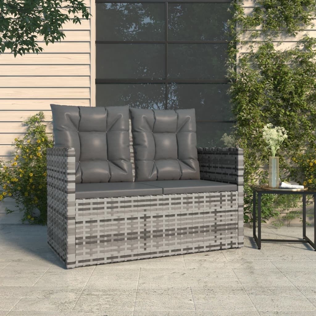 Garden Bench with Cushions 105 cm Poly Rattan Price
