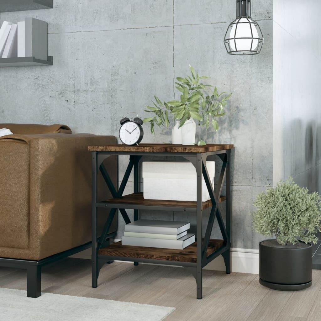 Side Table Black 40x42x50 cm Engineered Wood Price