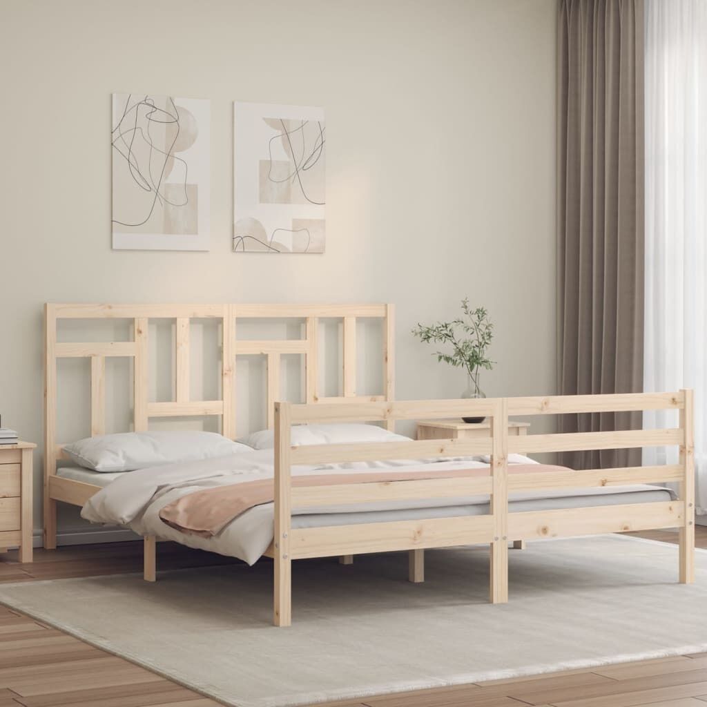 Bed Frame with Headboard Solid Wood Price