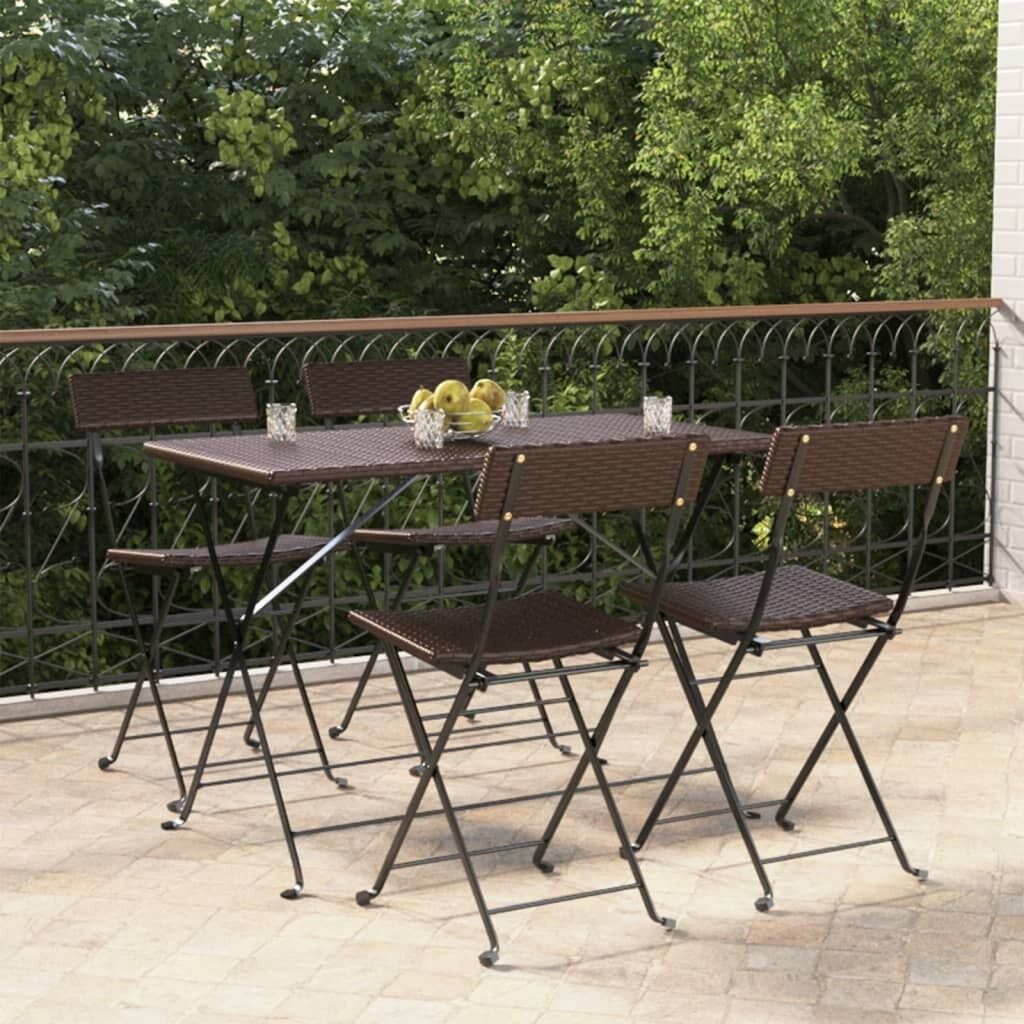 Folding Bistro Chairs Poly Rattan and Steel Price